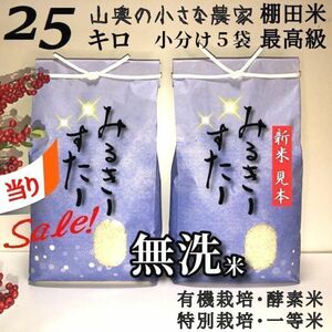 【超希少】ミルキースター　酵素米　玄米２５ｋｇ「無洗米に精米」棚田米　新米　米　無洗米　コシヒカリ　つや姫　ミルキークィーン