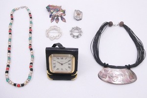 2401-0158●宝市/セイコー他/デコール/携帯置時計/ネックレス等/7点組/まとめて/SEIKO/DECOR(梱包サイズ80)