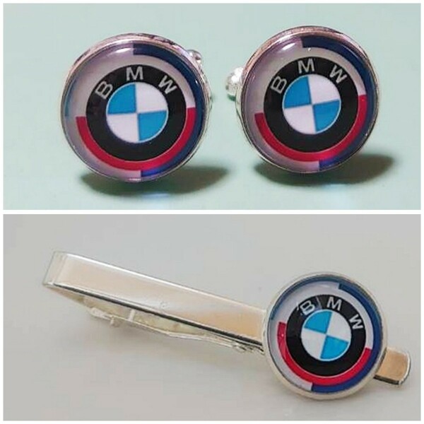 BMW50thロゴ 　カフスボタン＆ネクタイピンセット