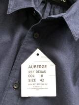 ★AUBERGE DEGAS ギャザーシャツ　ネイビー　サイズ４２　定価3.2万_画像5