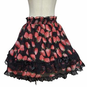 [BODY LINE] strawberry pattern chiffon skirt 2L/ body line 