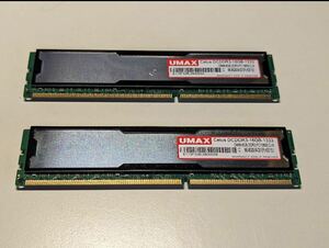 PCメモリー 16GB （8GB×2枚）UMAX DDR3-1333 8G×2 放熱板付