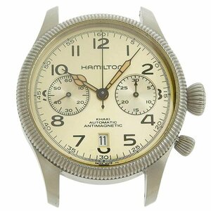 1円 稼働 ジャンク ハミルトン HAMILTON H604160 自動巻き カーキ クロノ シルバー文字盤 SS メンズ 腕時計