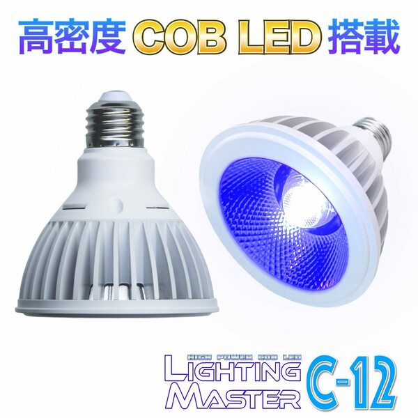 ◆ハイパワー高密度COB LED搭載 50,000K Lighting Master C-12【ロイヤルブルー】サンゴの蛍光反応促進・アクアリウム用 超高輝度LEDランプ