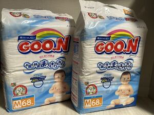 YR17)GOON diapers Homme tsu disposable diapers goods for baby man woman common use tape type man and woman use tape M M size high capacity 68 sheets 