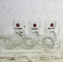 OR3】 バカルディ ジョッキ ビールジョッキ グラス BACARDI BACARDi ロゴ入り コップ 6個セット_画像7