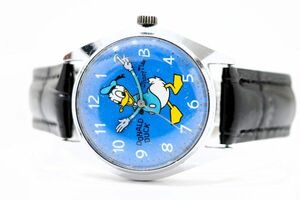 280　SEIKO Disney Time DONALD DUCK 7JEWELS　5000-6030　セイコー ディズニータイム ドナルドダック ブルー文字盤 機械式 手巻き 腕時計