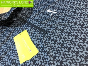 HK WORKS LONDON Green(コシノヒロコゴルフ) 新品 吸水速乾 デジタル柄 ハーフジップ半袖シャツ C6330RR(ブラック)Ｌ