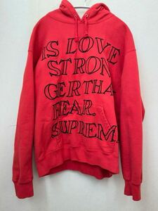 SUPREME シュプリーム 23SS プルオーバーパーカー Stronger Than Fear Hooded Sweatshirt