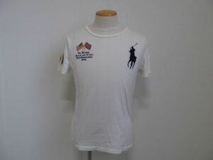 (55954)Polo Ralph Lauren　ポロラルフローレン　メンズ　半袖　Tシャツ　カットソー　ホワイト　S　USED