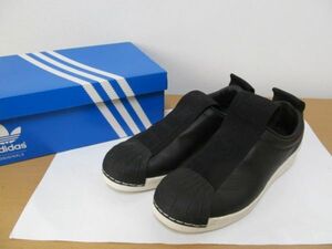 (56530)adidas　アディダス　スーパースター　スリッポン　スニーカー　ブラック　23.5　BY9140　USED