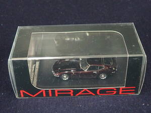 MIRAGE ミニカー＜Toyota 2000GT Maroon＞TOKYO Motor Show 1966 8350 1:43 SCALE MODEL PRODUCED BY HPI ケース入り 箱入り