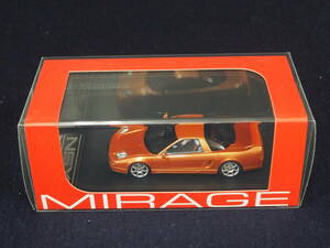 MIRAGE ミニカー＜Honda NSX Type S＞(New Imola Orange Pearl) 8309 1:43 SCALE MODEL PRODUCED BY HPI ケース入り 箱入り