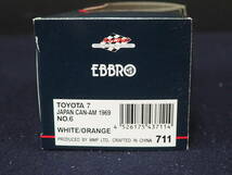 EBBRO ミニカー＜TOYOTA-7 1969 Japan GP＞(WHITE/ORANGE) 711 SCALE 1/43 EBBRO RACING CAR COLLECTION ケース入り 箱入り_画像5