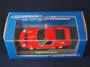 AUTOSTRADA ミニカー＜LAMBORGHINI MIURA＞(レッド) TZ-01021 ランボルギーニミウラ ケース入り 箱入り