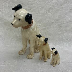 昭和レトロ ビクター犬 Victor ビクター 陶器 犬 オブジェ 大 中 小 置物