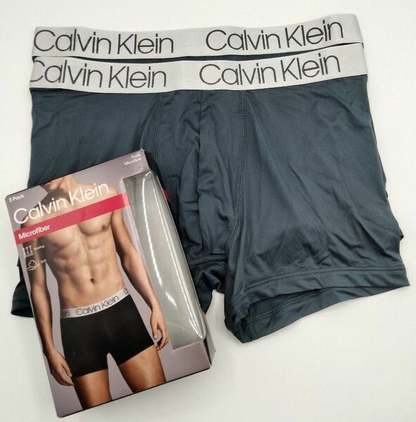 【Lサイズ】Calvin Klein(カルバンクライン) メンズボクサーパンツ グリーン 2枚組 男性下着 NP2213O