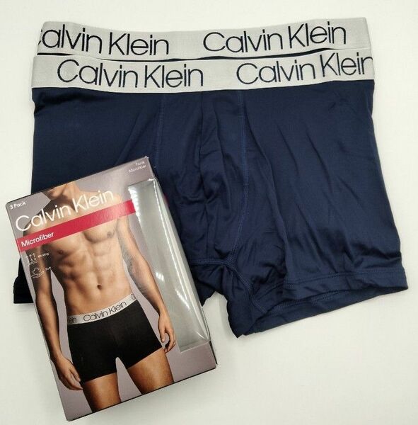 【Lサイズ】Calvin Klein(カルバンクライン) メンズボクサーパンツ ネイビー 2枚組 男性下着 NP2213O