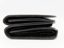 K02 BALENCIAGA バレンシアガ ロゴ レザー 3つ折り コンパクト 財布 ブラック_画像4