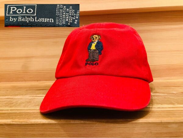 POLO RALPH LAUREN ポロラルフローレン 帽子 キャップ CAP 赤 90s ラルフ ポロ ポロベアー キッズ