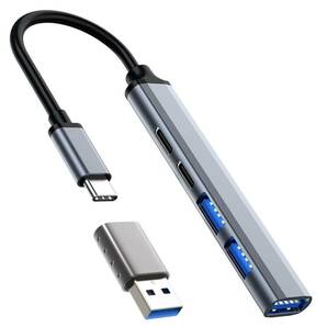 USB C ハブ ５ポート拡張 Type C USB C-A変換アダプタ付 USB3.0ポート・USB2.0ポート・USB-C PD急速充電ポート・USB-C転送ポート・スリム