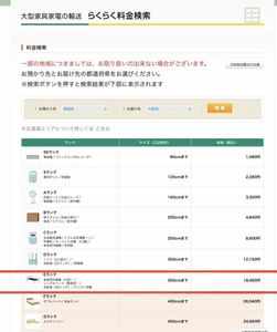 輸送料　らくらく家財宅急便　Eランク　愛媛県から大阪府