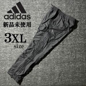 1円〜 新品 アディダス メンズ イージー ウインド カーゴ パンツ 3XLsize トリコット ウーブン 防風 adidas 黒 ブラック 3ストライプス