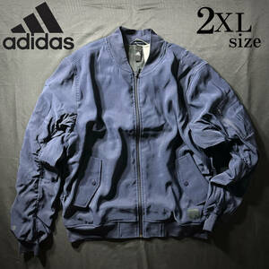 1円〜 adidas アディダス ID2.0 ボンバージャケット 2XL 紺 ネイビー ウェア 伸縮性 ゆるい 秋 冬 保温 アウター ゴルフ 裏起毛 パーカー