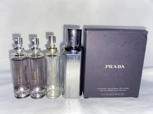 未使用あり　プラダ　ＰＲＡＤＡ　マン　プールオム　オードトワレ　ヴァポリザター　１０ｍｌ　本体・レフィル　３点セット