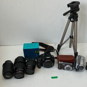 SONY ソニーカメラ DSLR-A200 α200 Panasonic LUMIX DMC-TZ7 Victor JVC GZ-MG77 Everio ビデオカメラ 三脚　カメラ3点セット　レンズ 
