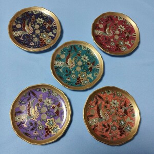 有田焼 昇龍窯 華匠 Gandhara 花鳥図★皿 ５色 ５枚セット