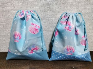  ribbon .. pattern. lunch sack 2 point set 