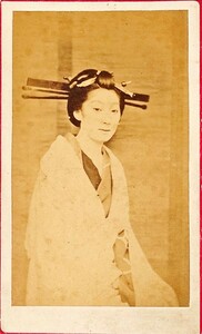 花魁「大金楼　小紫」名刺版写真 戦前 古写真 吉原 郭遊 太夫 花魁 芸者 遊女 花街 美人