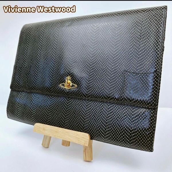 ★超美品★Vivienne Westwood クラッチバッグ パイソン柄 オーブ