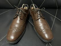 極美品 COLE HAAN コールハーン 7M/24 C20236 レザーシューズ ビジネスシューズ 革靴 本革 ウイングチップ ブラウン メンズ 外羽根式_画像3