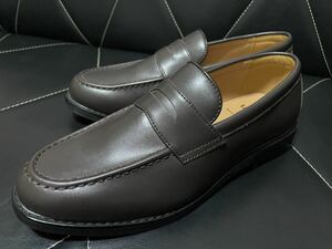 新品 未使用 LABORER SHOES MANUFACTURING レイバラーシューズ ビジネスシューズ コインローファー PVC チャコールグレー メンズ 防水 26.5