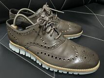 極美品 COLE HAAN コールハーン レザーシューズ レザースニーカー ウイングチップ メダリオン レースアップ ブラウン系 軽量 26cmくらい_画像2