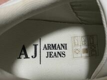 試着品 ARMANI JEANS アルマーニジーンズ AJ レザーシューズ レザースニーカー スニーカー シンプル ホワイト US9.5≒27cm相当 春夏_画像8