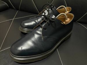 極美品 Dr.Martens ドクターマーチン AW006 CK10P UK8≒27cm レザーシューズ ドレスシューズ プレーントゥ 3ホール シューズ ネイビー