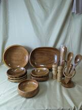 木製食器セット サラダボウル 小鉢 カトラリー ペッパーミル 木皿 食器 _画像1