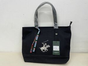 【未使用】BEVERLY HILLS POLO CLUB ビバリーヒルズ ポロクラブ トートバッグ ブラック 黒 キャンバス レザー ユニセックス 肩掛け 鞄 BHPC