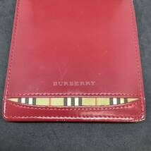 ＊BURBERRY バーバリー 二つ折り財布 レッド 赤 小銭入れ付き メンズ レディース カードケース コインケース ウォレット チェック_画像9