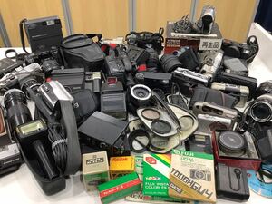 ＊ジャンク品 Minolta Canon Victor OLYMPUS HITACHI SONY FUJI Nikon カメラ アクセサリー 大量まとめ セット デジカメ ビデオ フィルム