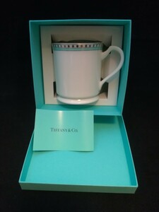 【未使用品】 TIFFANY&Co.（ティファニー） プラチナブルーバンド マグカップ 1客