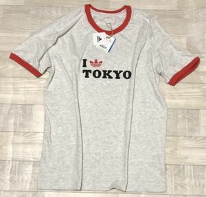 新品タグ◎I LOVE TOKYO◎アディダスオリジナルス◎半袖リンガーTシャツ　サイズL