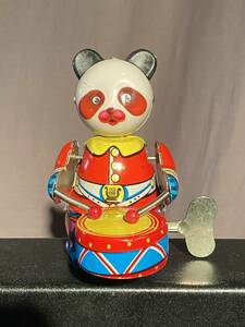  tin plate toy futoshi hand drum Panda 