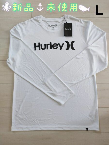 新品未使用 Hurley ハーレー ラッシュガード UPF50+ 長袖 白 水着