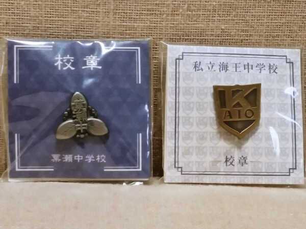 新品未開封 ヒカルの碁 校章 ピンズ ピンバッジ 進藤ヒカル 葉瀬中学校 塔矢アキラ 私立海王中学校 2個セット 送料無料