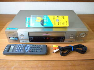 【メンテ済/動作良好】Panasonic ★ NV-SVB10 S-VHS TBC/GRT搭載 ビデオデッキ リモコン AVケーブル付 2001年製 日本製 ★ パナソニック