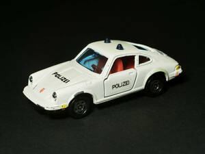 トミカ 日本製No.F3『ポルシェ911S ポリスカー(POLIZEI)S=1/61』青箱外国車シリーズ(1976)/ドイツ車旧車